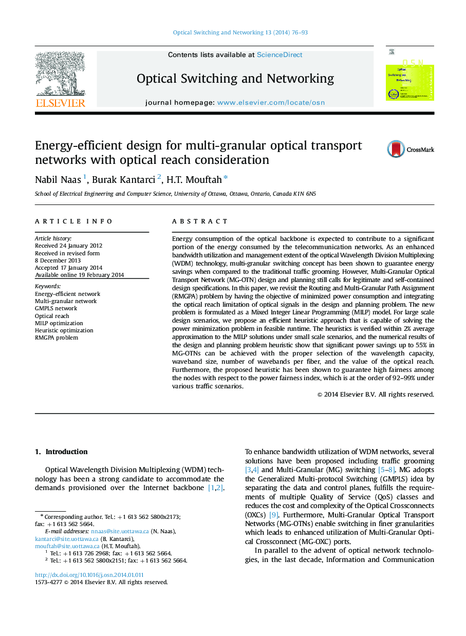 Energy-efficient design for multi-granular optical transport networks with optical reach consideration