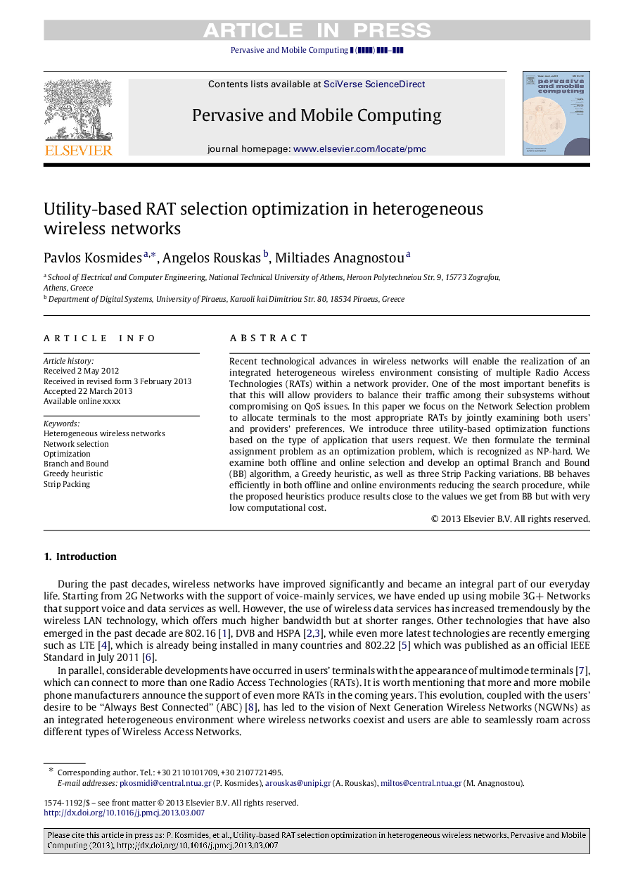 Utility-based RAT selection optimization in heterogeneous wireless networks