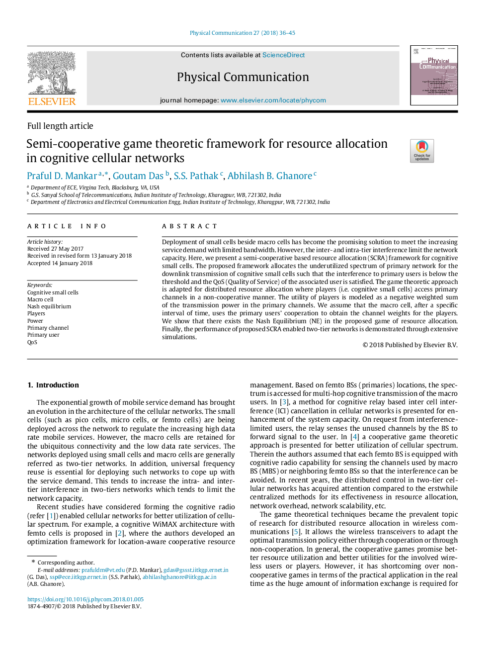 Semi-cooperative game theoretic framework for resource allocation in cognitive cellular networks