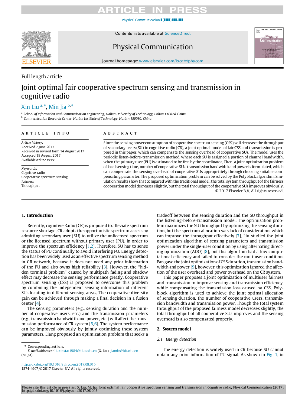 Joint optimal fair cooperative spectrum sensing and transmission in cognitive radio