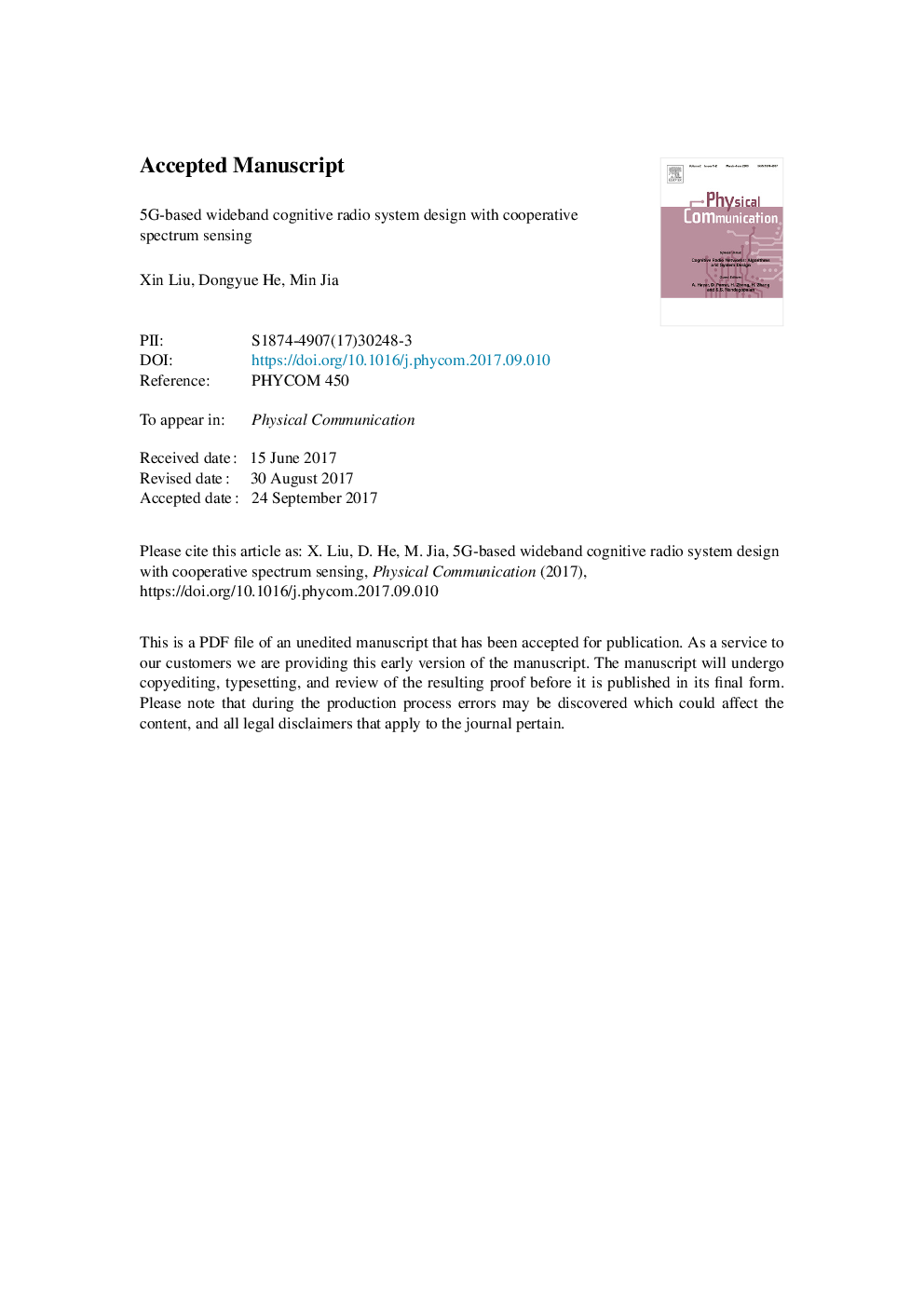 5G-based wideband cognitive radio system design with cooperative spectrum sensing