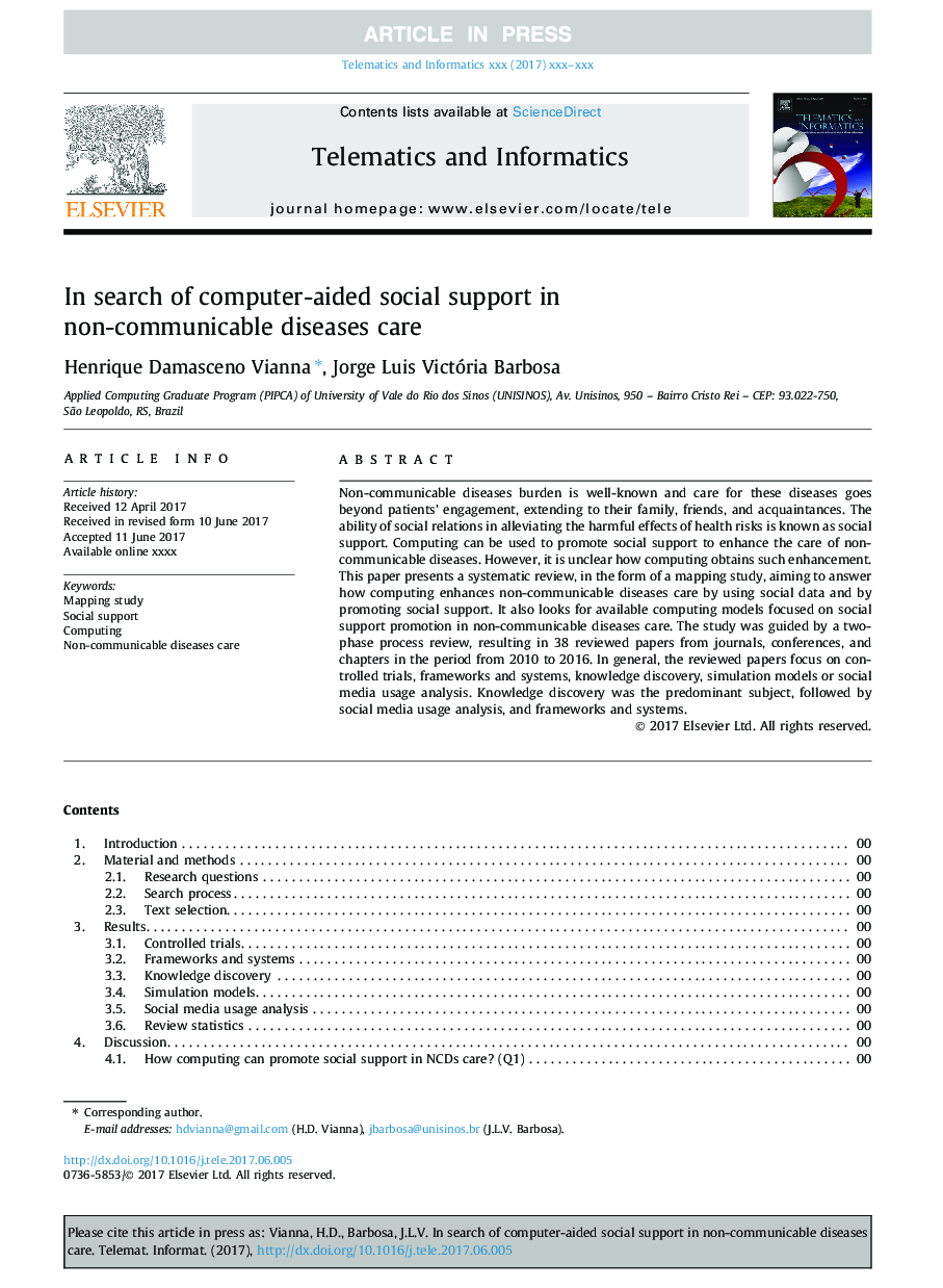 In search of computer-aided social support in non-communicable diseases care