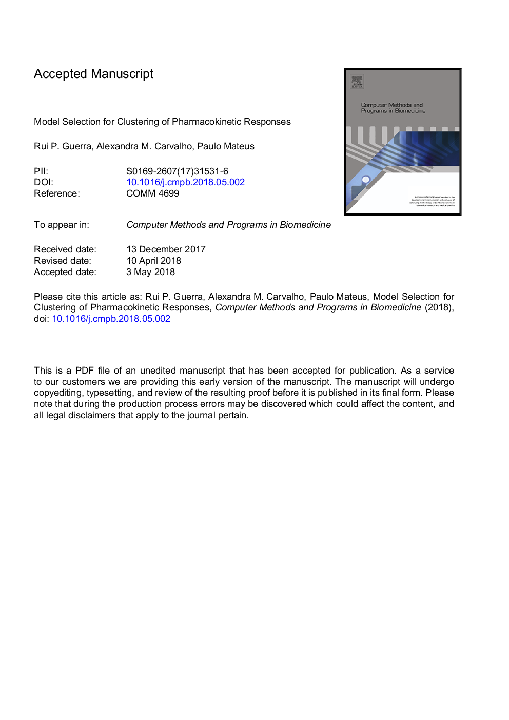 Model selection for clustering of pharmacokinetic responses