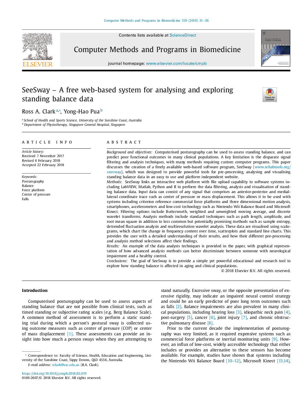 SeeSway - A free web-based system for analysing and exploring standing balance data