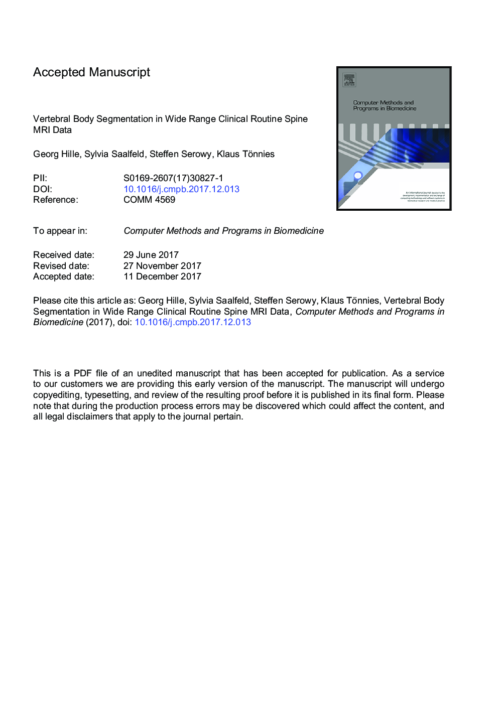 Vertebral body segmentation in wide range clinical routine spine MRI data