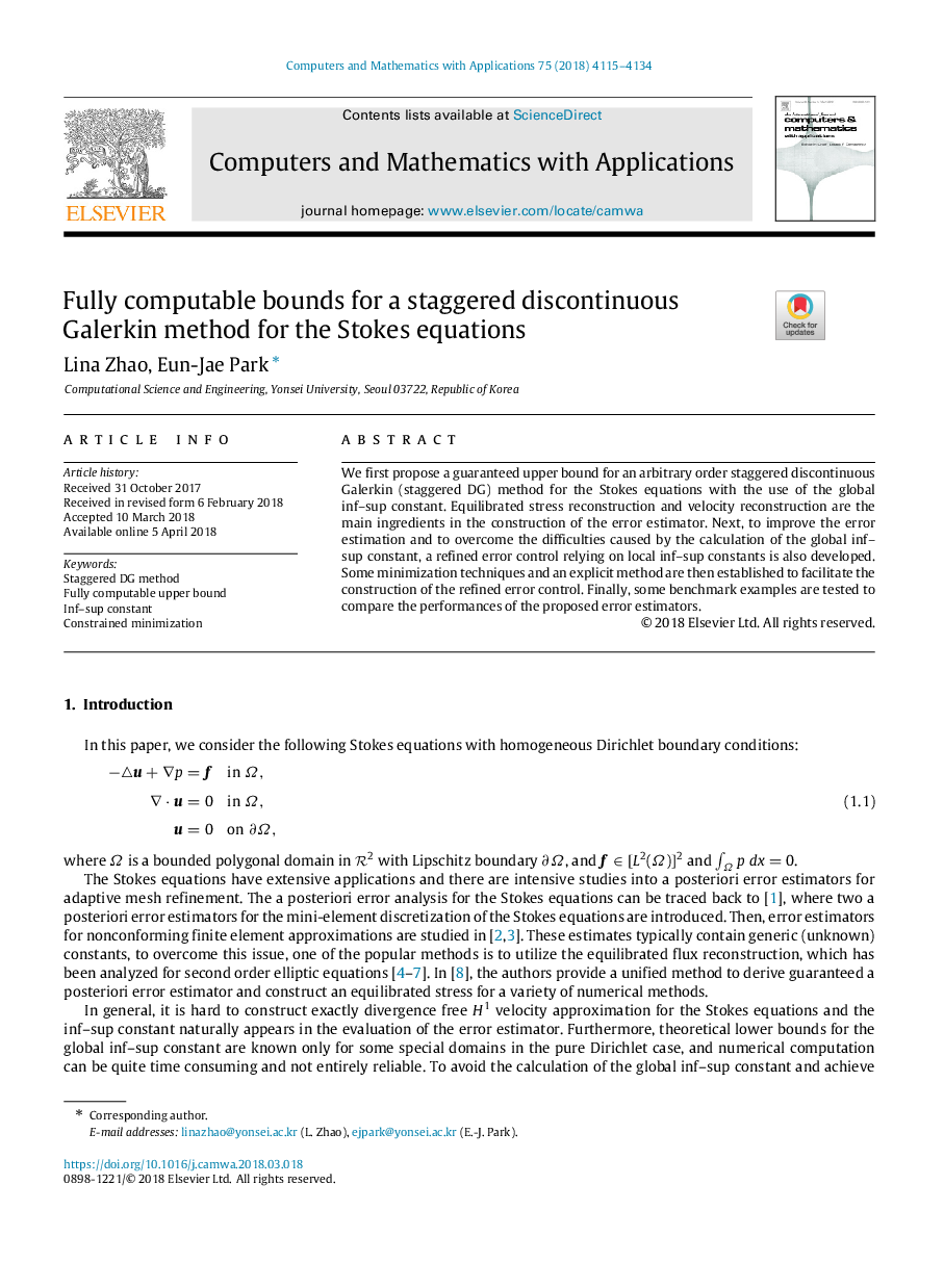 Fully computable bounds for a staggered discontinuous Galerkin method for the Stokes equations