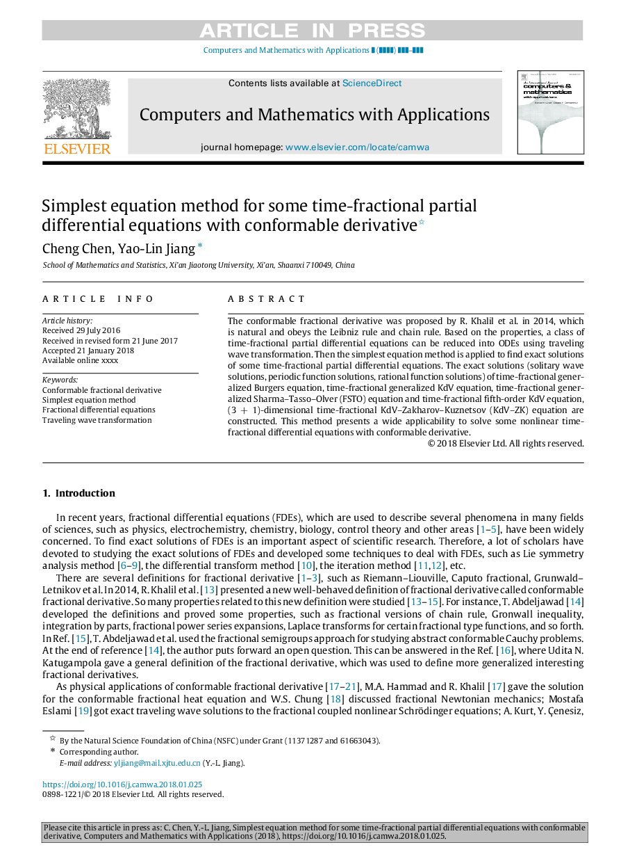 Simplest equation method for some time-fractional partial differential equations with conformable derivative