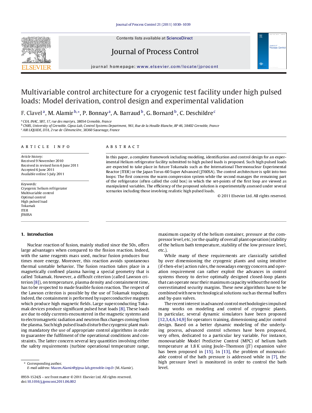 Multivariable control architecture for a cryogenic test facility under high pulsed loads: Model derivation, control design and experimental validation