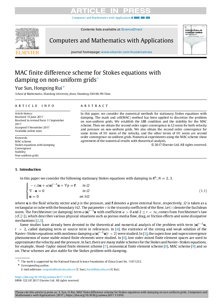 MAC finite difference scheme for Stokes equations with damping on non-uniform grids