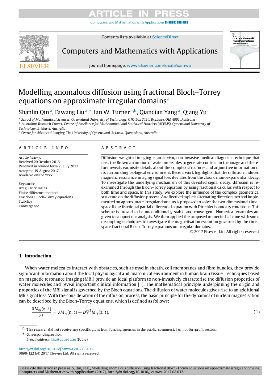 Modelling anomalous diffusion using fractional Bloch-Torrey equations on approximate irregular domains