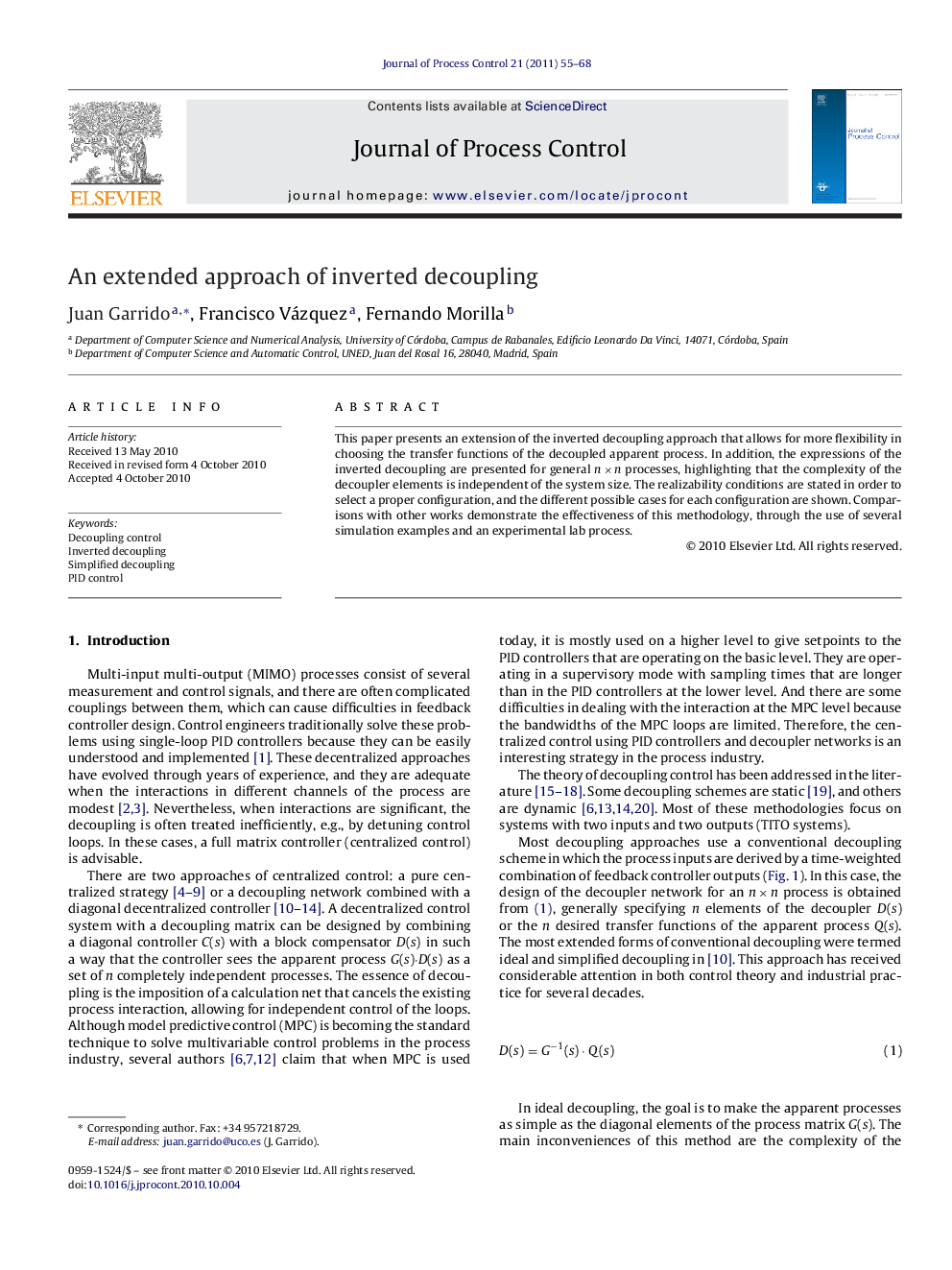 An extended approach of inverted decoupling