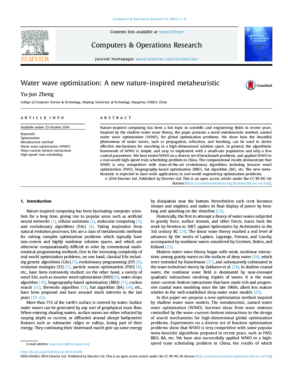 Water wave optimization: A new nature-inspired metaheuristic