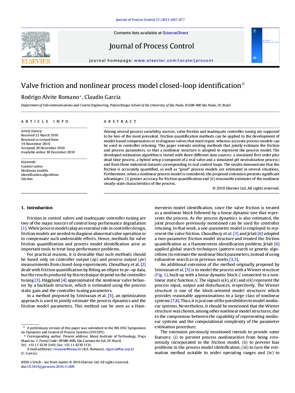 Valve friction and nonlinear process model closed-loop identification 