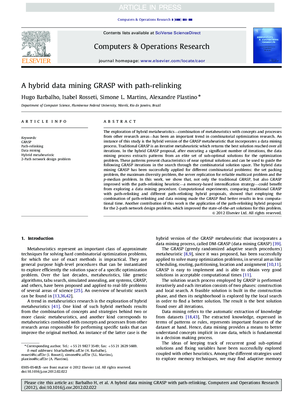 A hybrid data mining GRASP with path-relinking