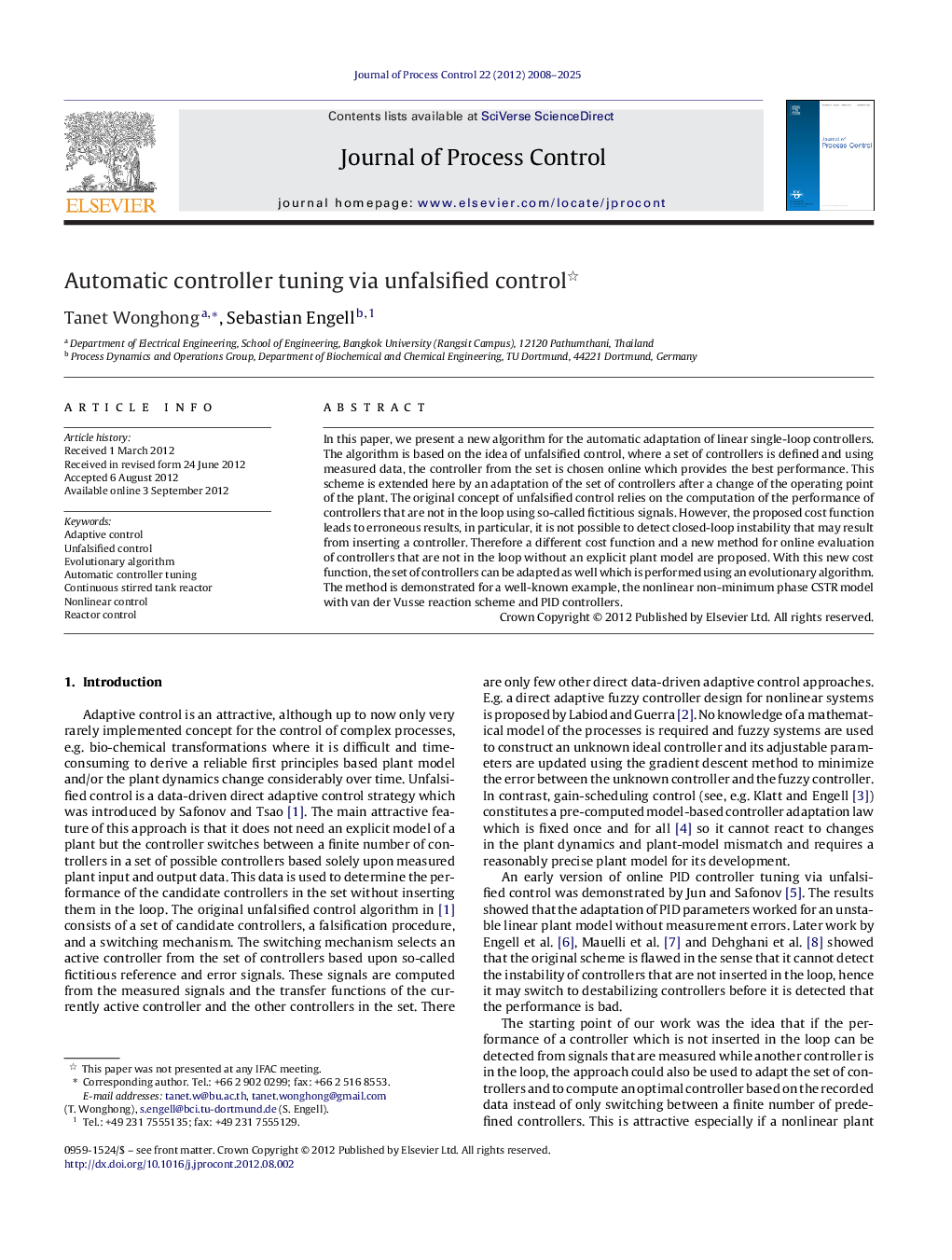 Automatic controller tuning via unfalsified control 