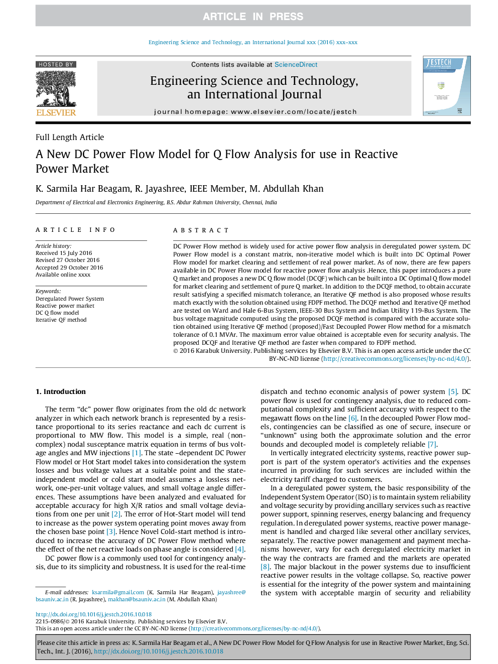 A New DC Power Flow Model for Q Flow Analysis for use in Reactive Power Market