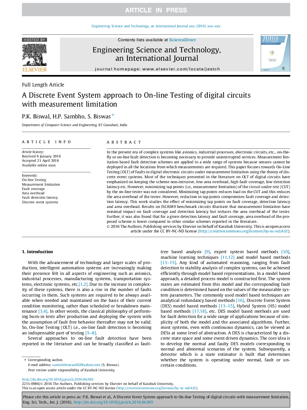 A Discrete Event System approach to On-line Testing of digital circuits with measurement limitation