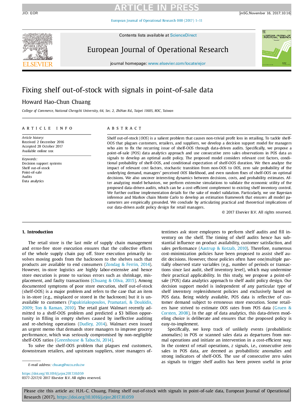 Fixing shelf out-of-stock with signals in point-of-sale data