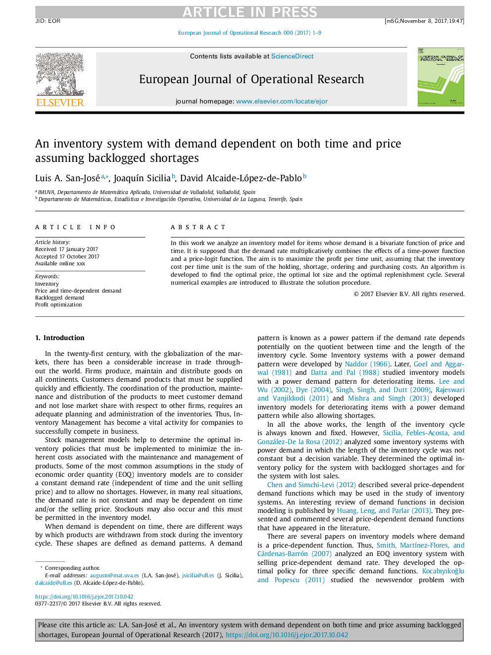 An inventory system with demand dependent on both time and price assuming backlogged shortages