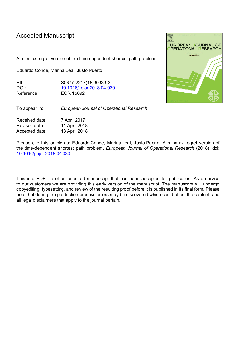 A minmax regret version of the time-dependent shortest path problem