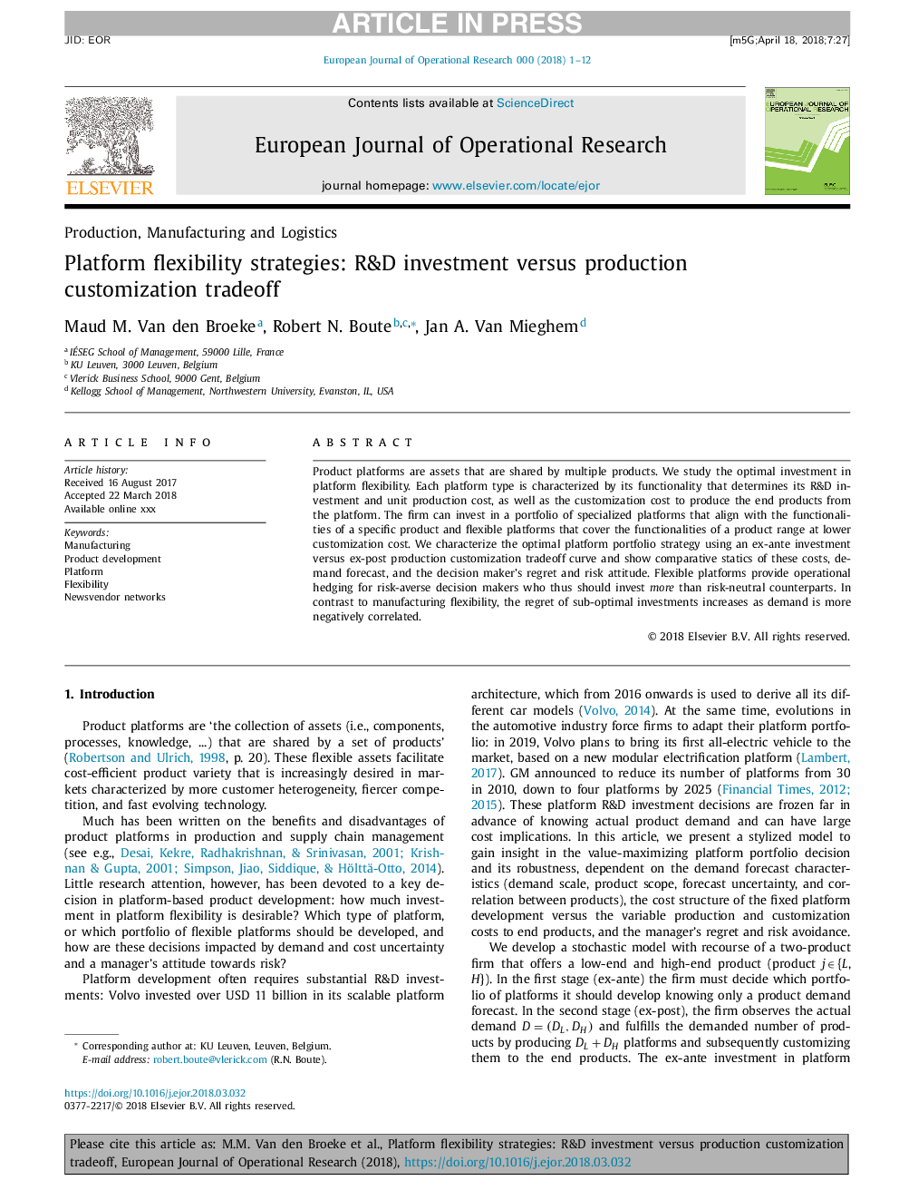 Platform flexibility strategies: R&D investment versus production customization tradeoff