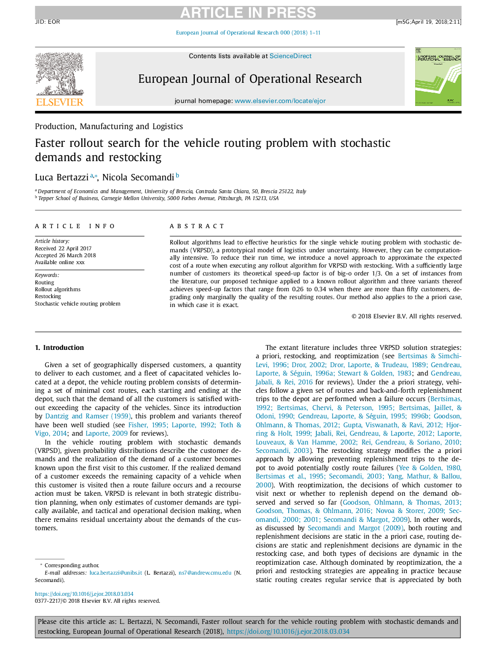 Faster rollout search for the vehicle routing problem with stochastic demands and restocking