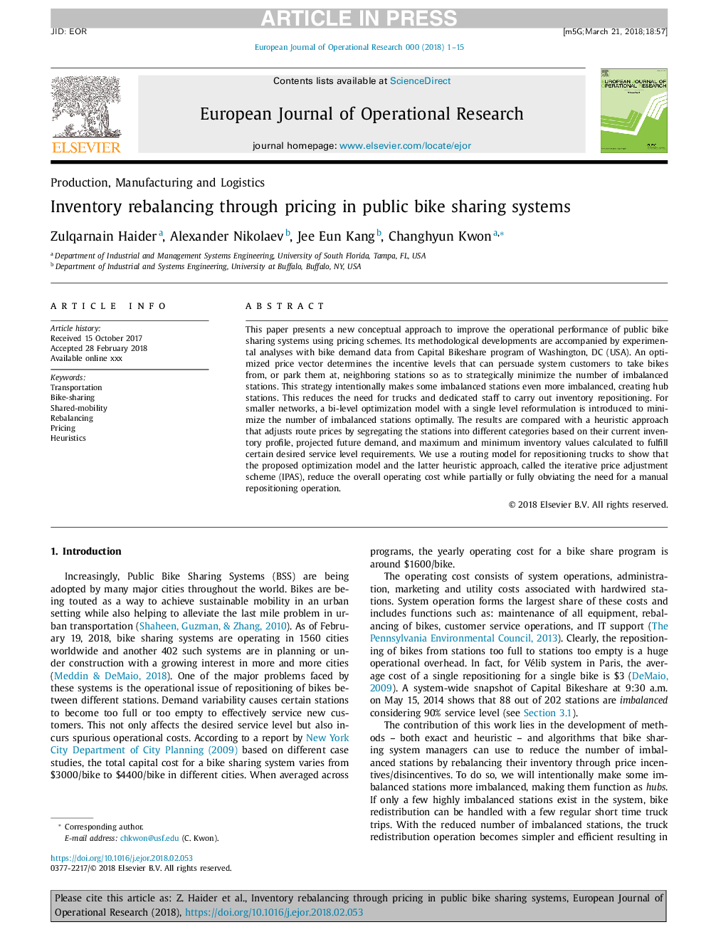 Inventory rebalancing through pricing in public bike sharing systems