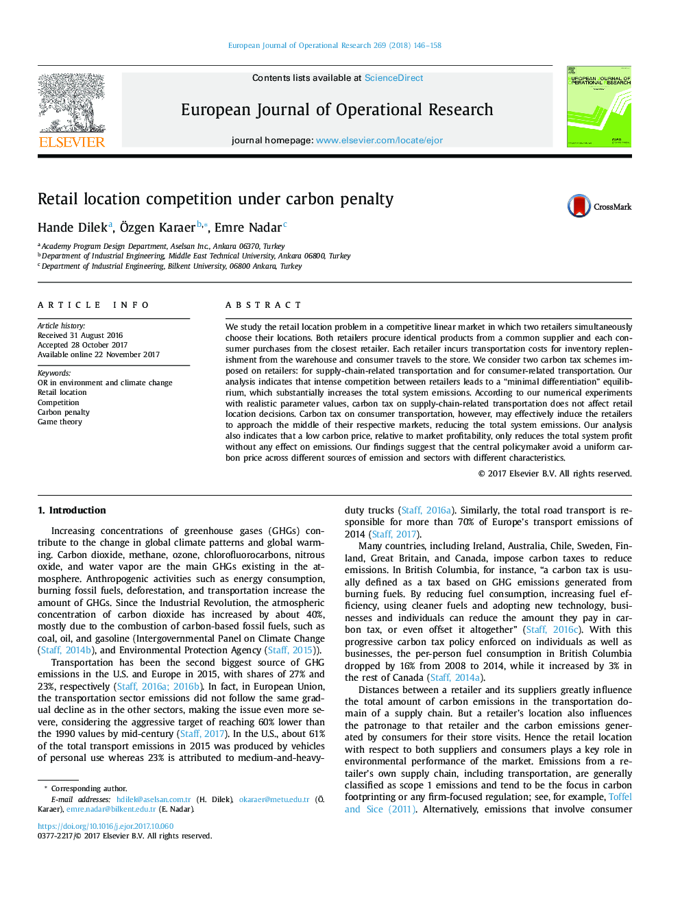 Retail location competition under carbon penalty