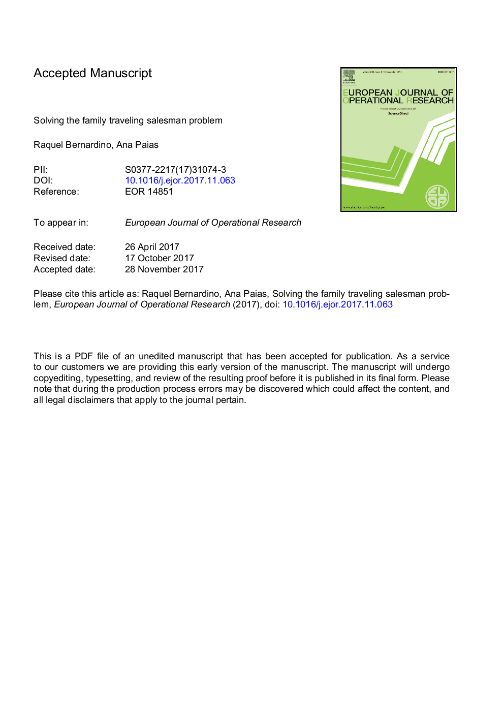 Solving the family traveling salesman problem