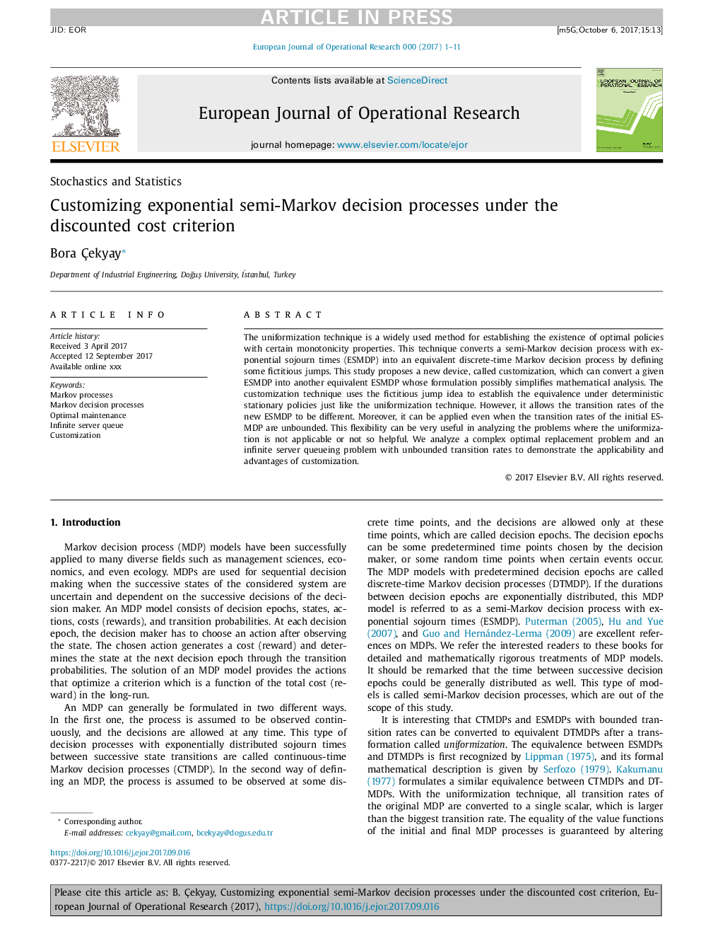 Customizing exponential semi-Markov decision processes under the discounted cost criterion