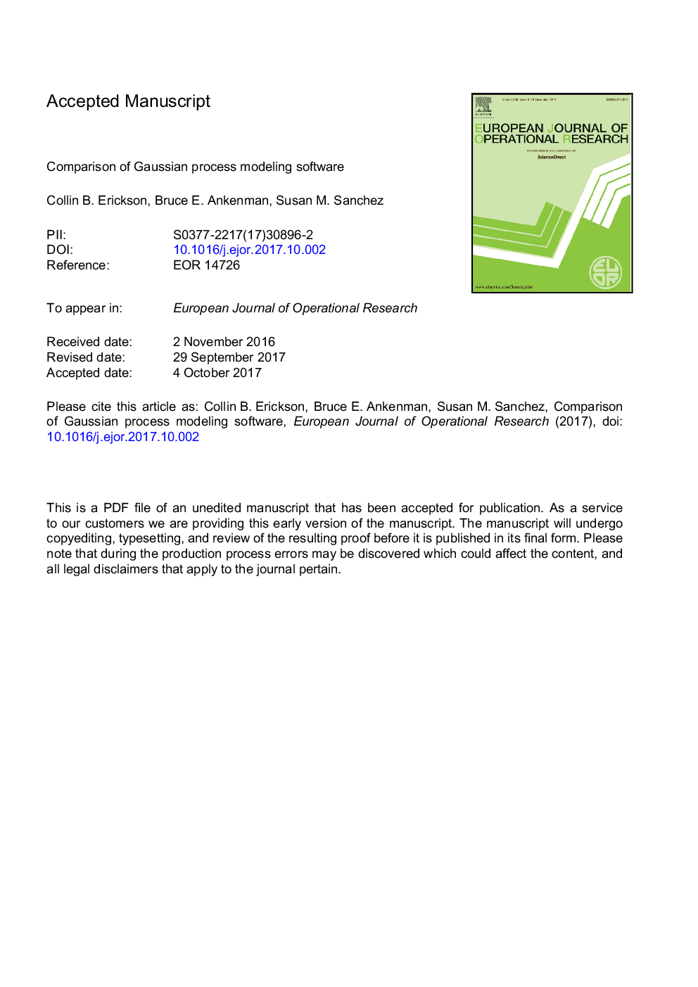 Comparison of Gaussian process modeling software