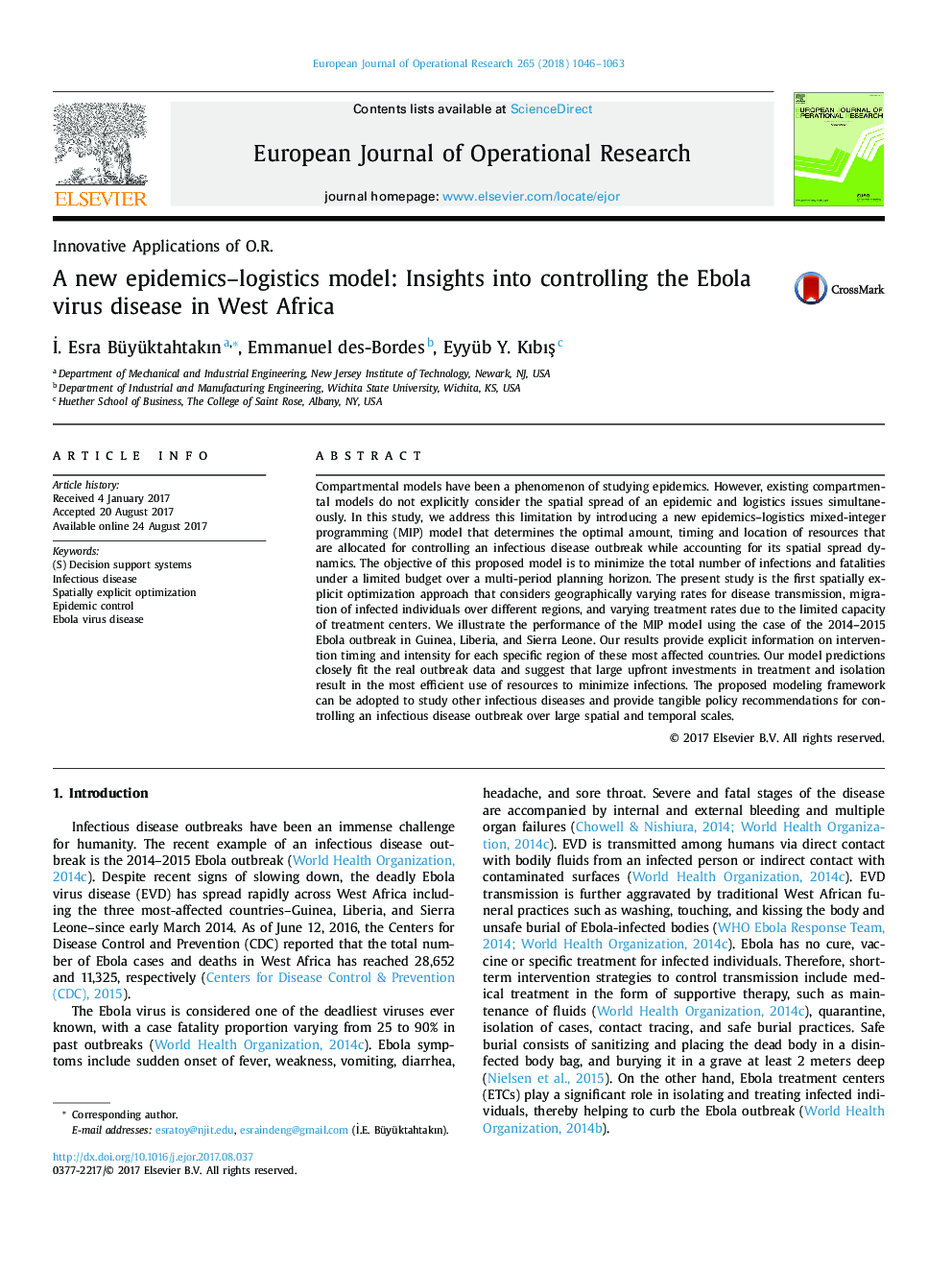 A new epidemics-logistics model: Insights into controlling the Ebola virus disease in West Africa