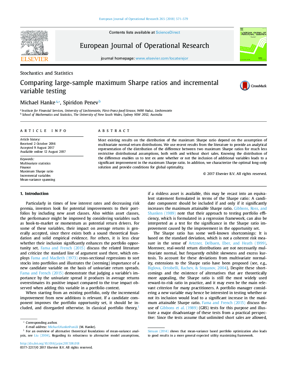 Comparing large-sample maximum Sharpe ratios and incremental variable testing