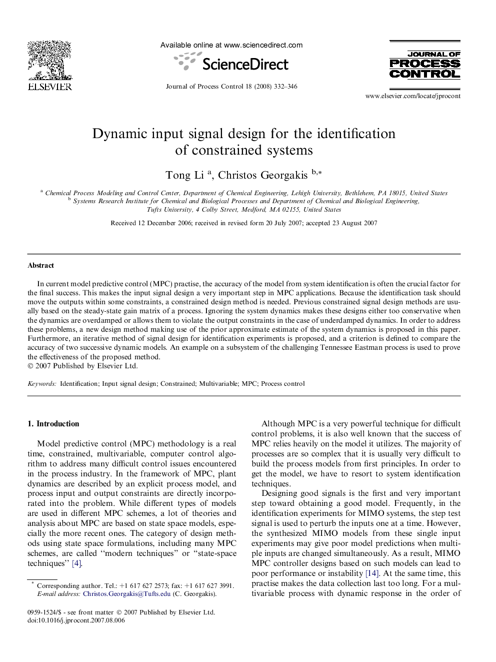 Dynamic input signal design for the identification of constrained systems