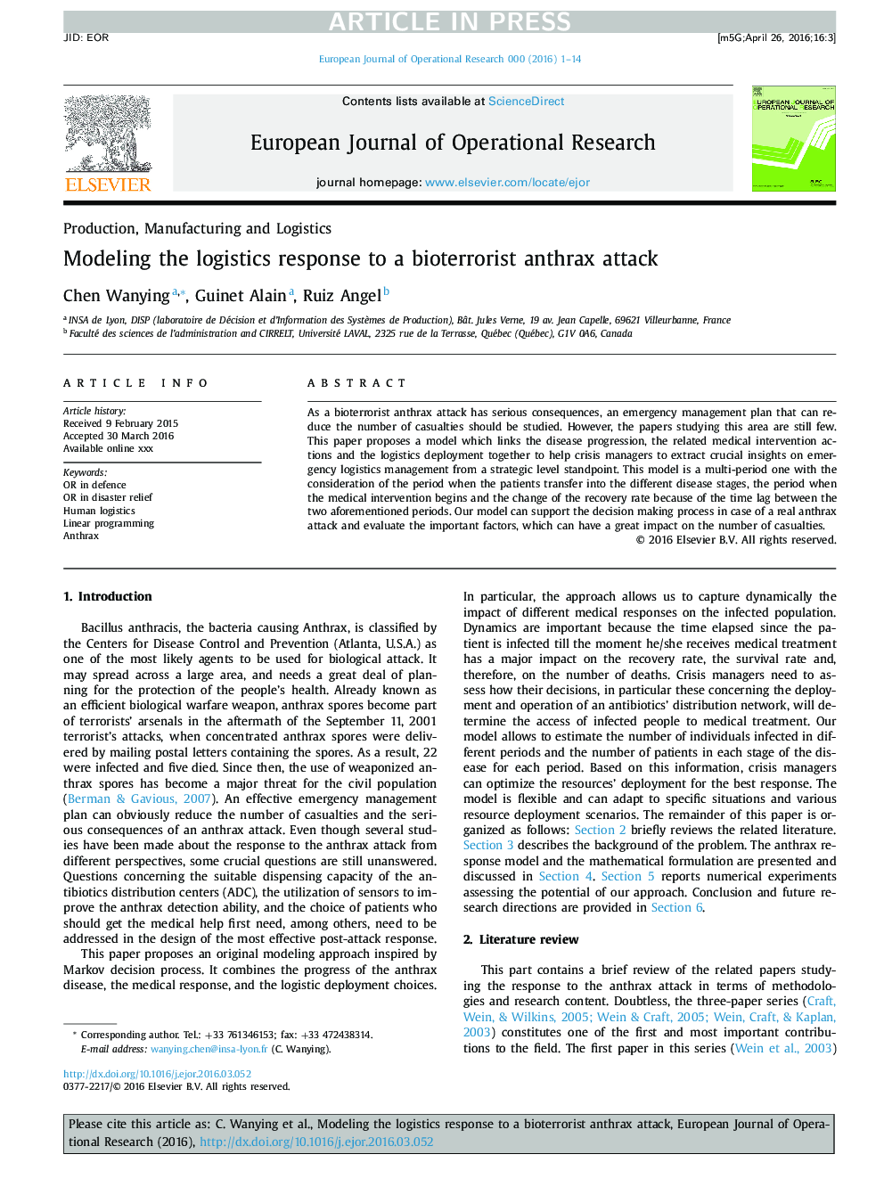 Modeling the logistics response to a bioterrorist anthrax attack
