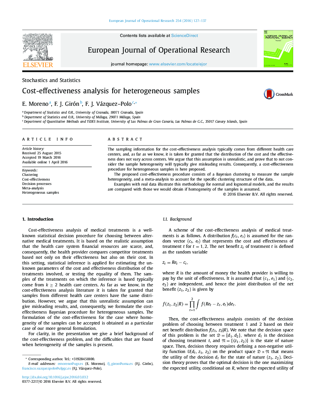 Cost-effectiveness analysis for heterogeneous samples
