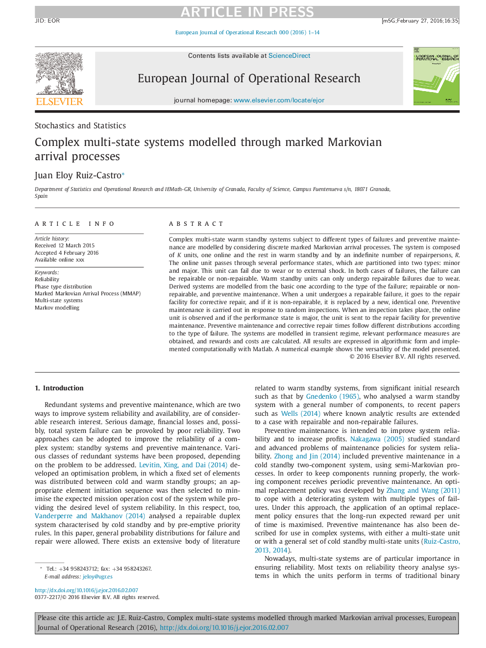 Complex multi-state systems modelled through marked Markovian arrival processes