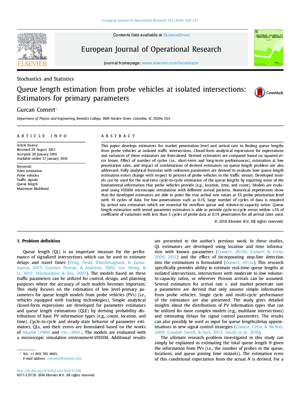 Queue length estimation from probe vehicles at isolated intersections: Estimators for primary parameters