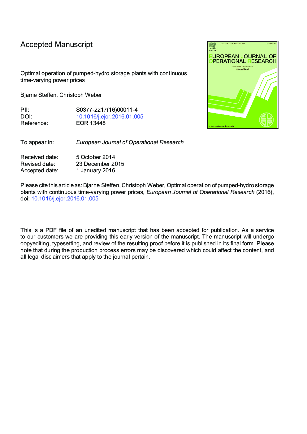 Optimal operation of pumped-hydro storage plants with continuous time-varying power prices