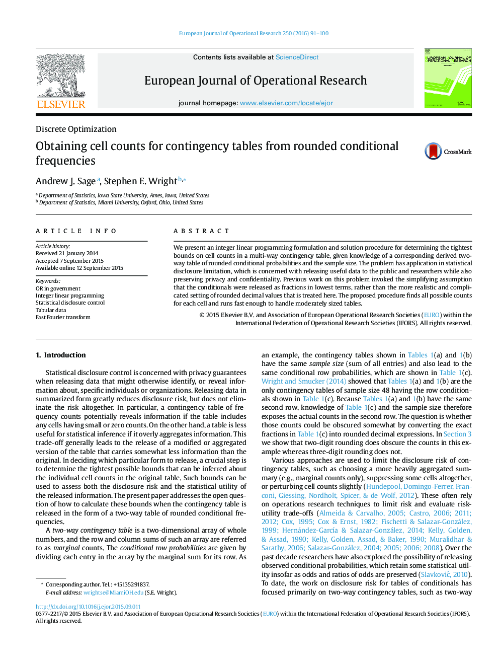 Obtaining cell counts for contingency tables from rounded conditional frequencies