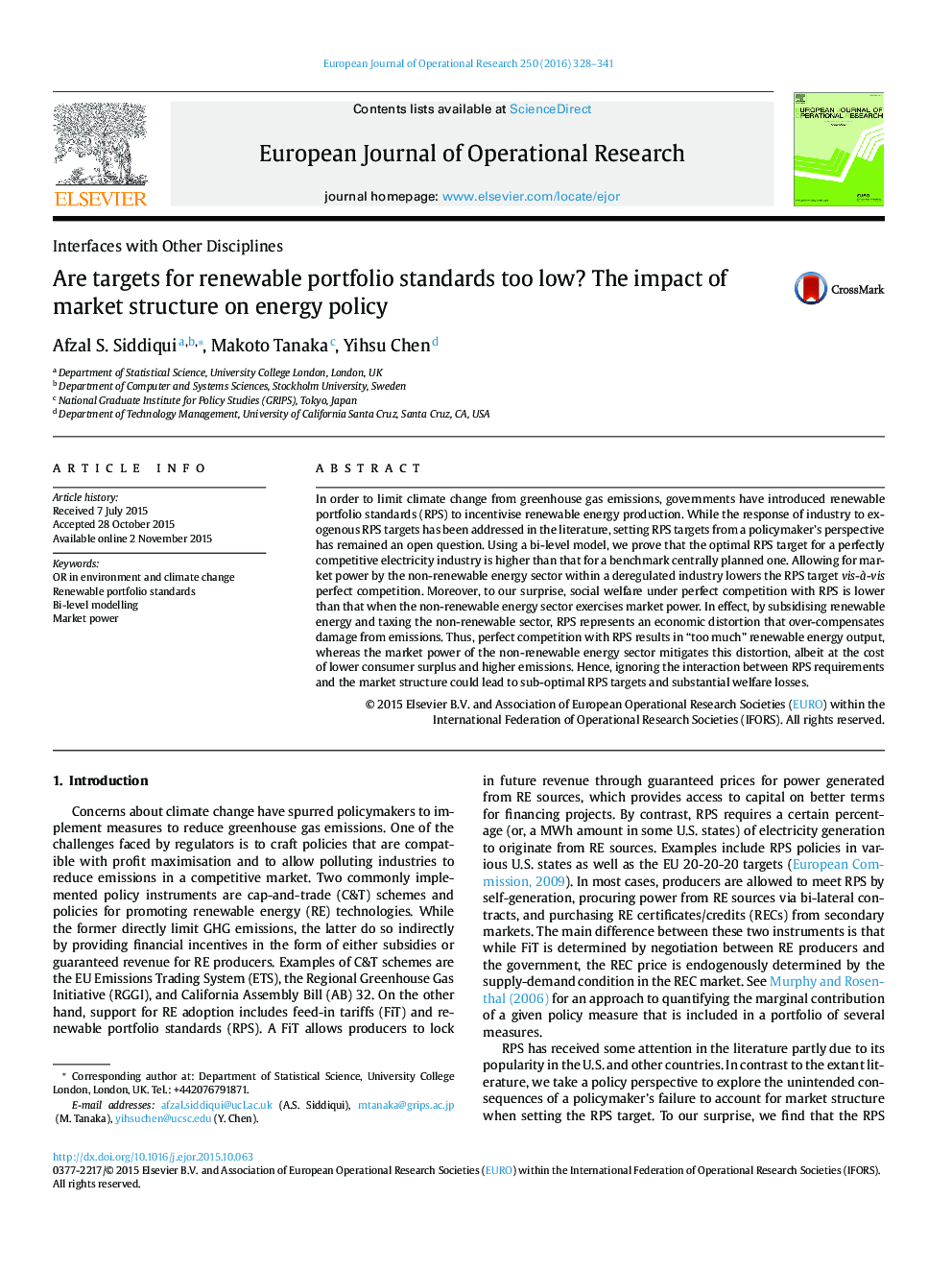 Are targets for renewable portfolio standards too low? The impact of market structure on energy policy