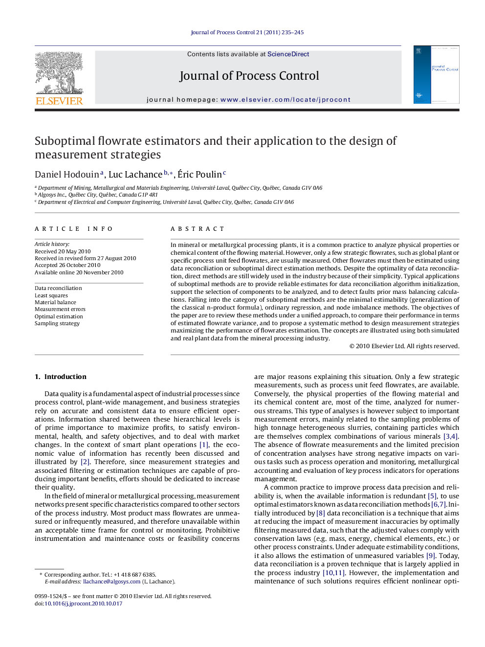 Suboptimal flowrate estimators and their application to the design of measurement strategies