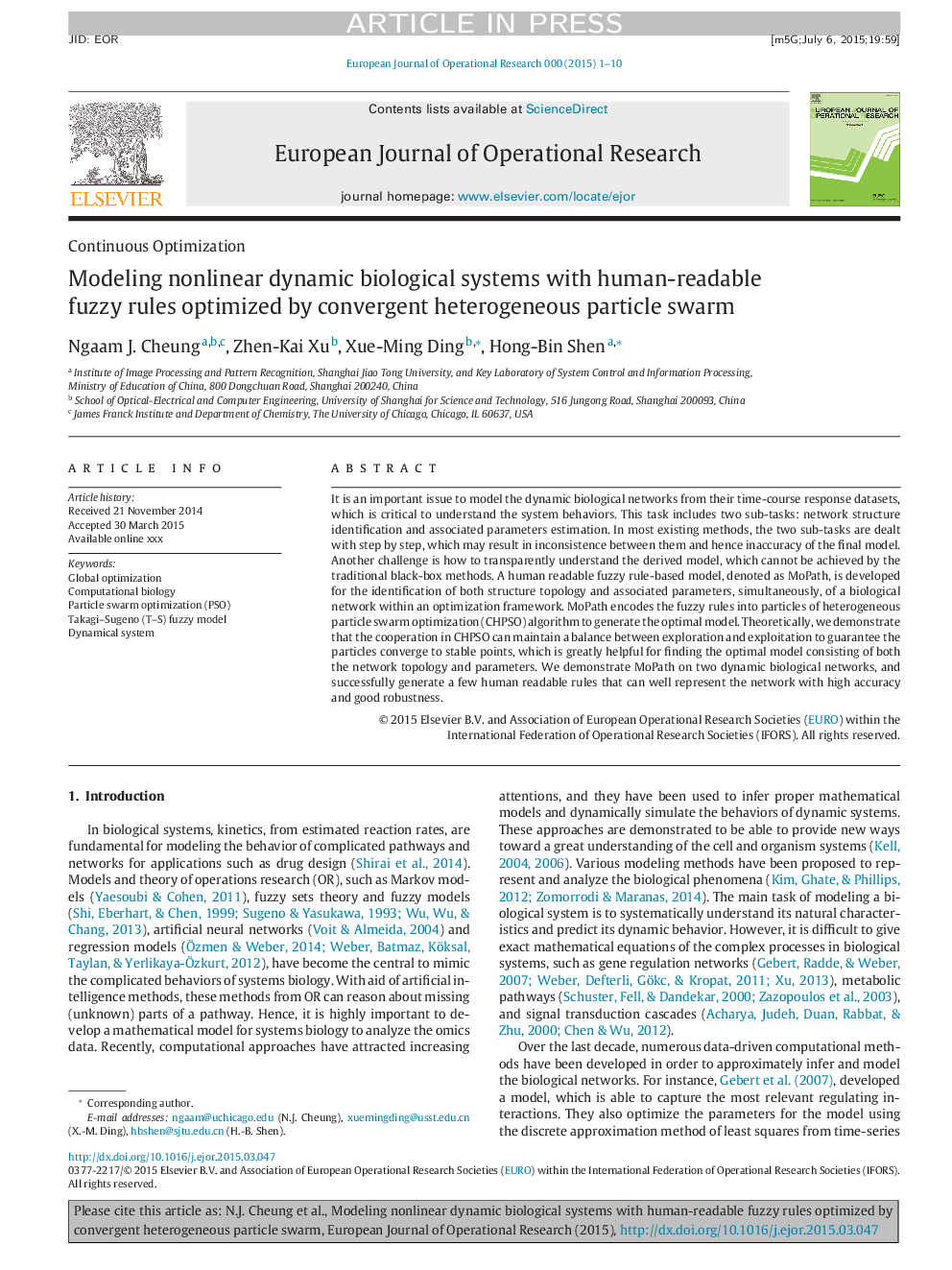 Modeling nonlinear dynamic biological systems with human-readable fuzzy rules optimized by convergent heterogeneous particle swarm