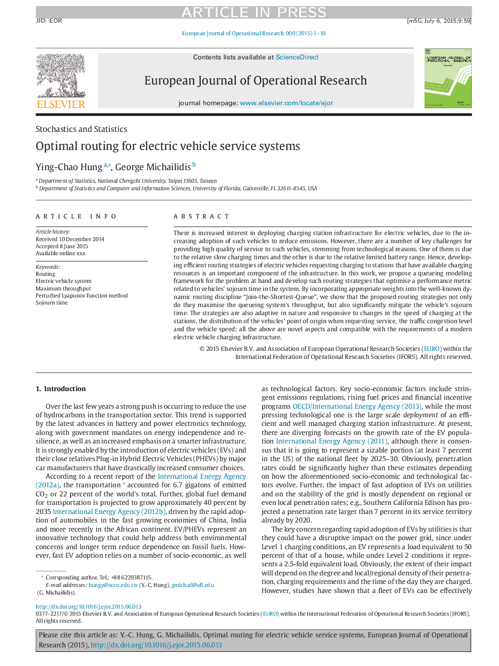 Optimal routing for electric vehicle service systems