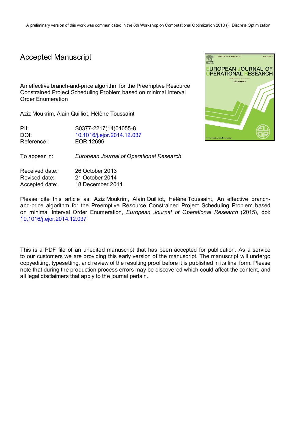 An effective branch-and-price algorithm for the Preemptive Resource Constrained Project Scheduling Problem based on minimal Interval Order Enumeration