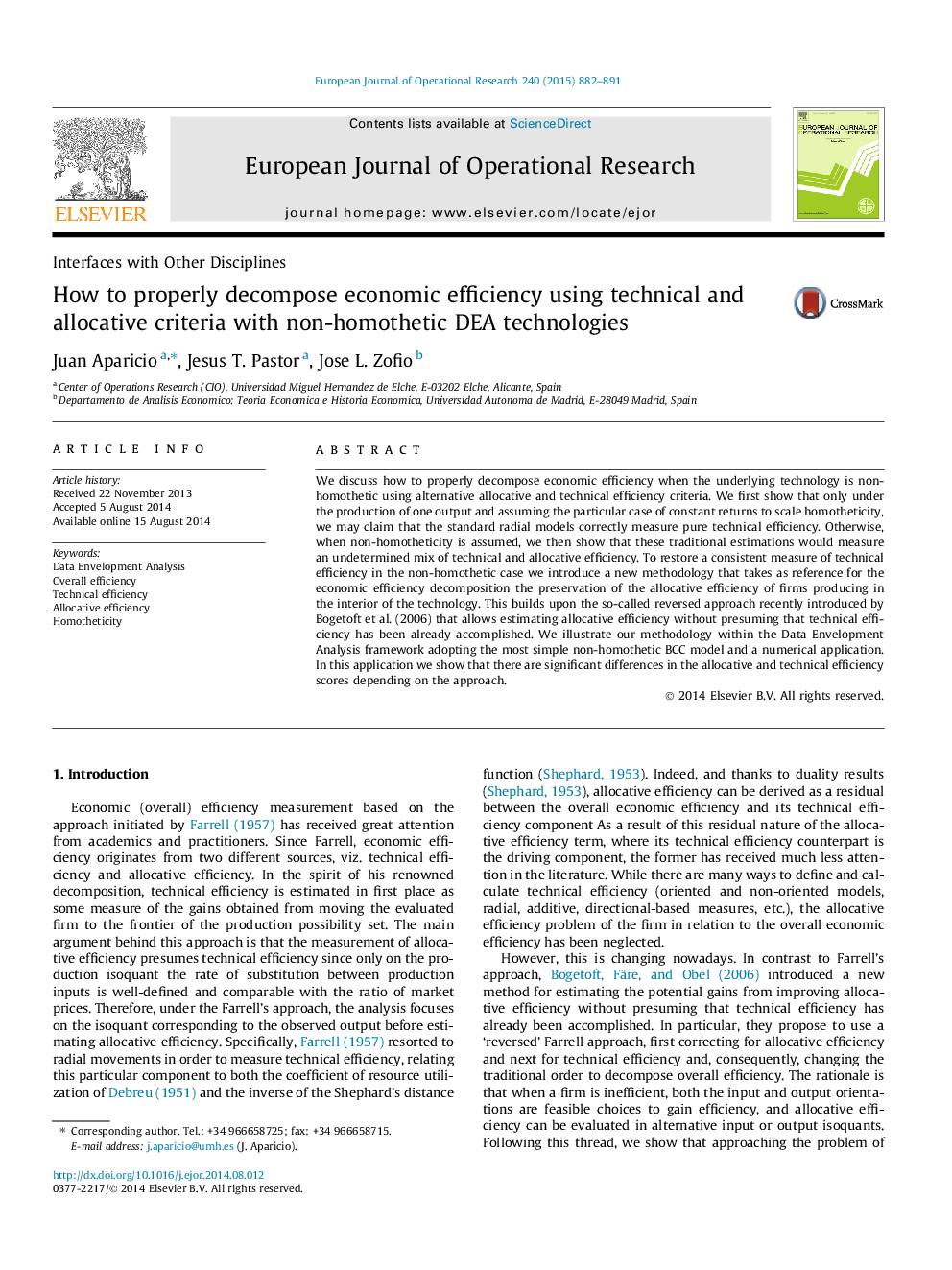 How to properly decompose economic efficiency using technical and allocative criteria with non-homothetic DEA technologies