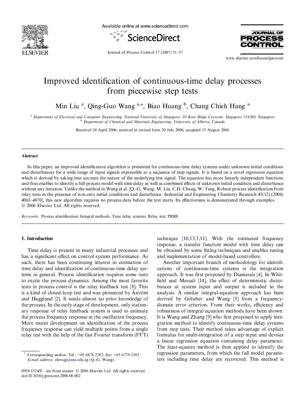 Improved identification of continuous-time delay processes from piecewise step tests