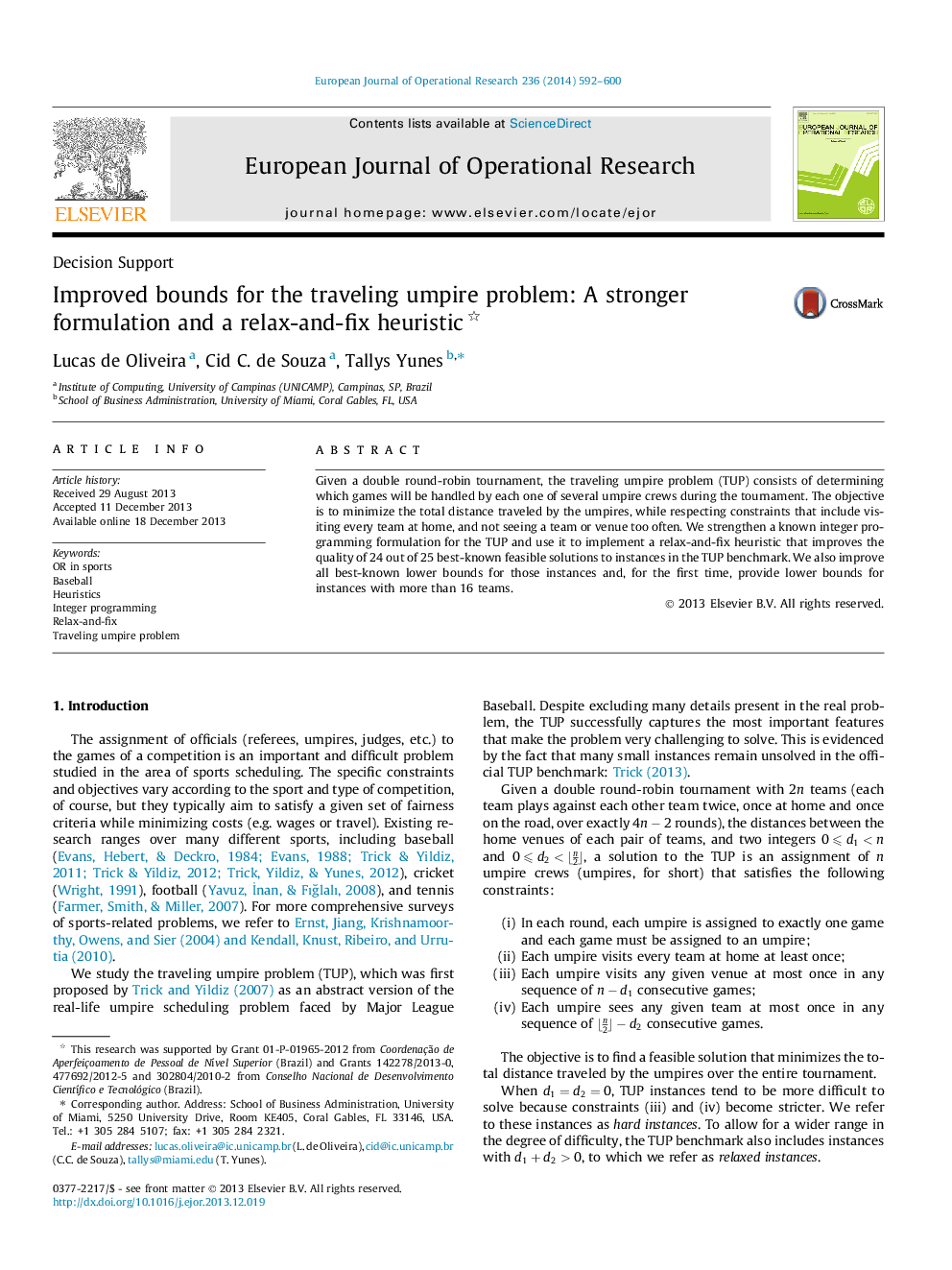 Improved bounds for the traveling umpire problem: A stronger formulation and a relax-and-fix heuristic