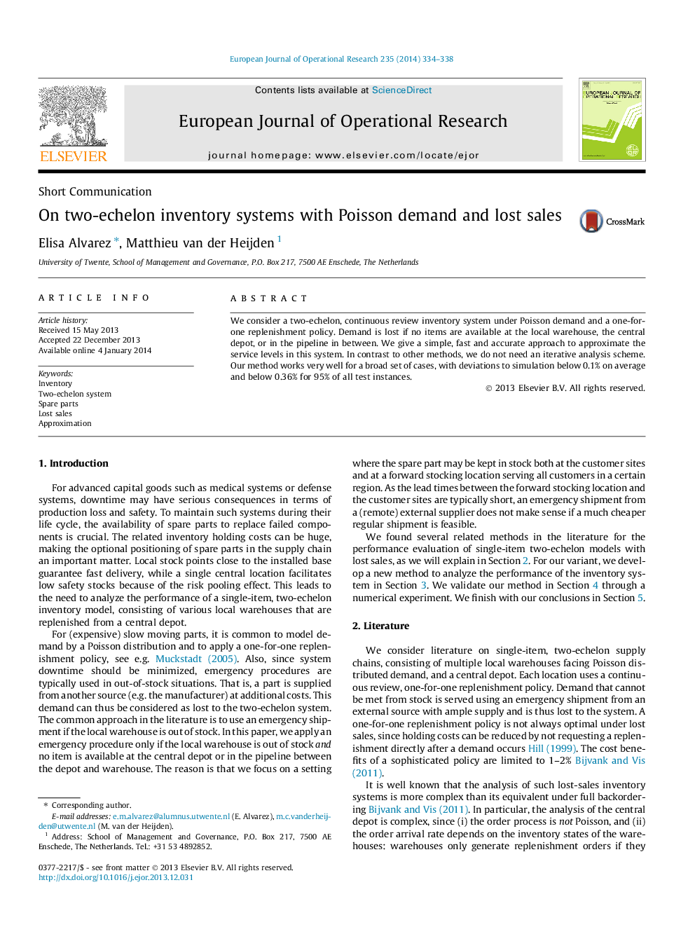 On two-echelon inventory systems with Poisson demand and lost sales