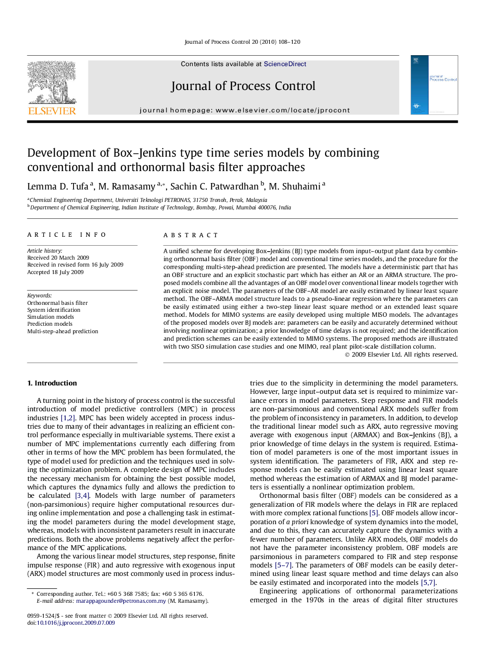 Development of Box–Jenkins type time series models by combining conventional and orthonormal basis filter approaches